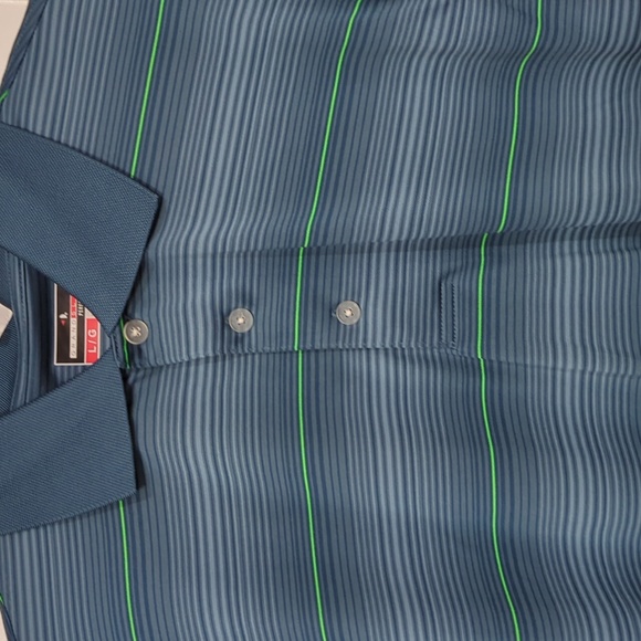 ❤️5/$25  Men Large Stripe Polo Shirt - Picture 2 of 4